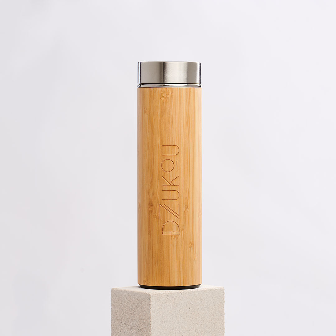 Elephant Falls – Bamboo and Stainless Steel Thermos Bottle 480 ml wood_front