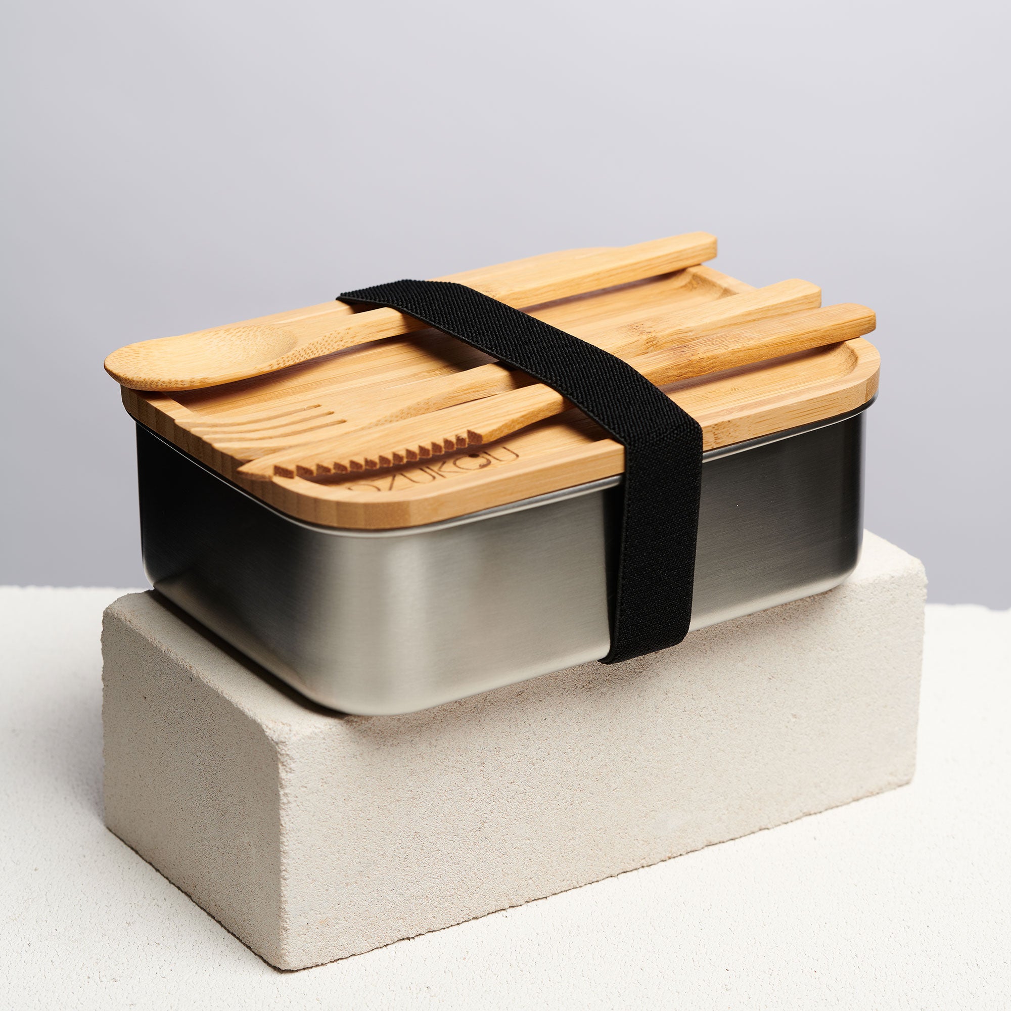 Jim Corbett - Bamboo and Stainless Steel Lunch Box 1200 ml with spoon_front