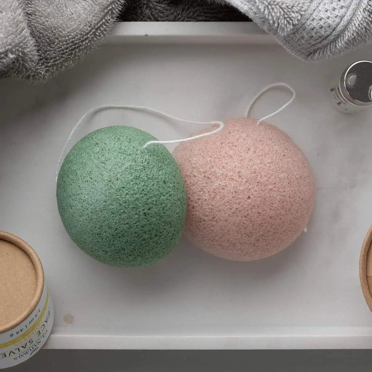 Konjac Sponge (Duo) aloe min & cherry blossom_front
