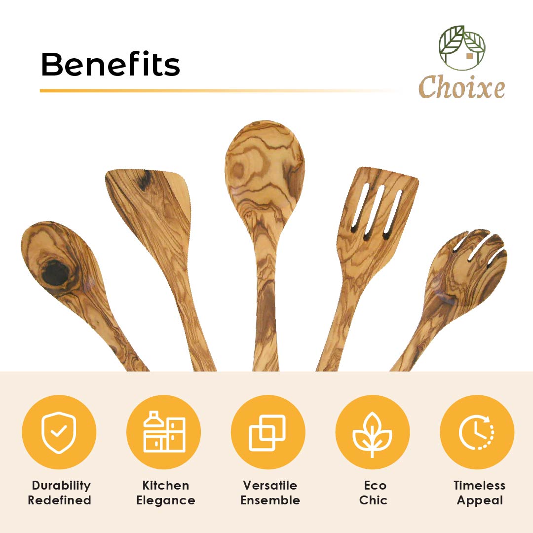 Olive Wood Kitchen Servers Set | 5 Pcsdsp4_up