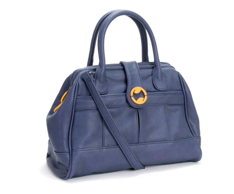Wythe Doctor's Bag Crossbody, in black and navy gray Purple Meleager