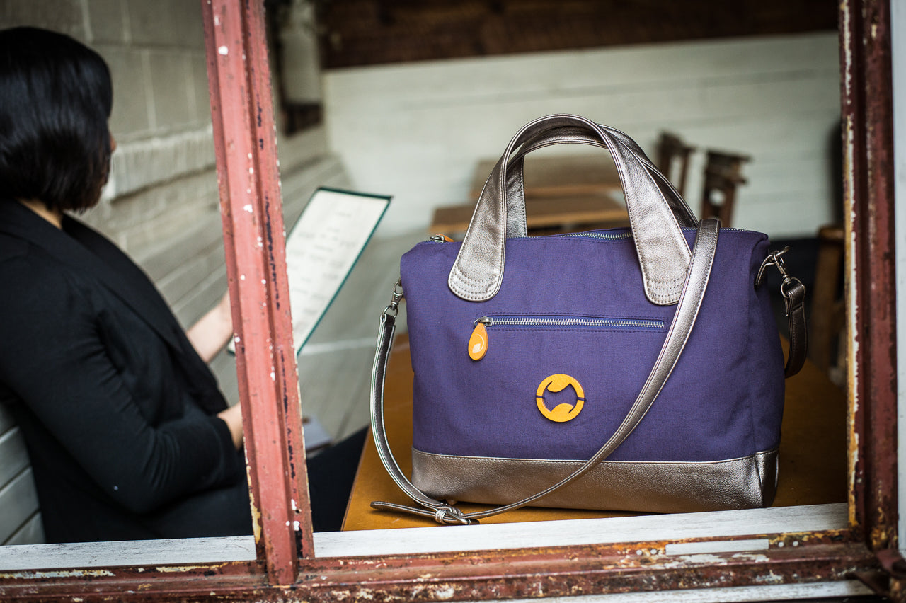 Bedford Crossbody Messenger Bag Purple Meleager