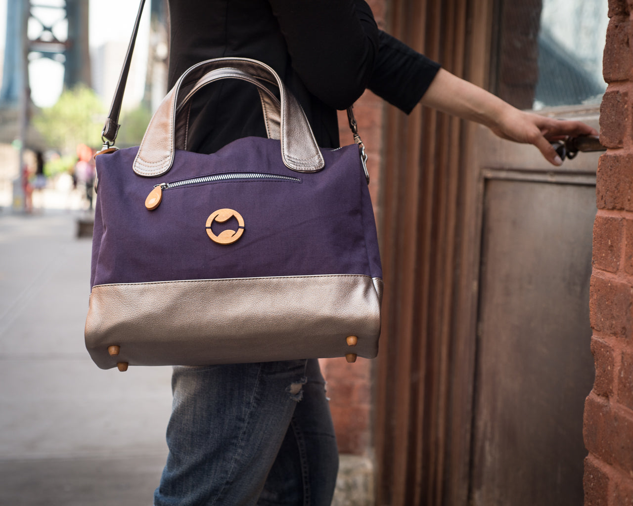Bedford Crossbody Messenger Bag Purple Meleager