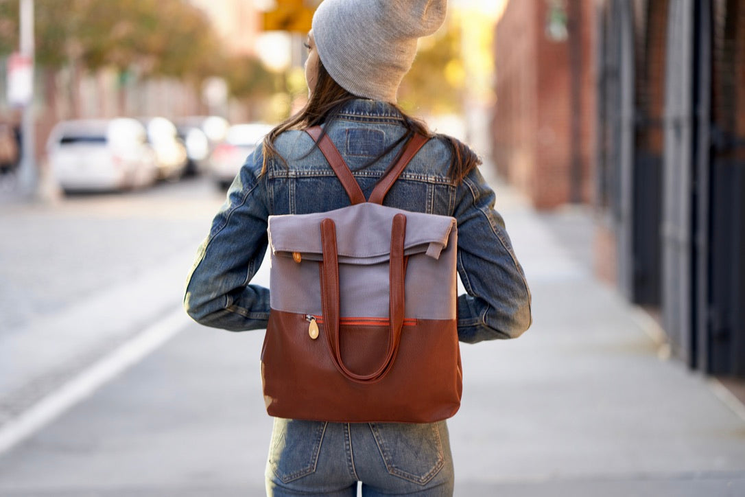Greenpoint Backpack Purse - Slate/Maple Purple Meleager