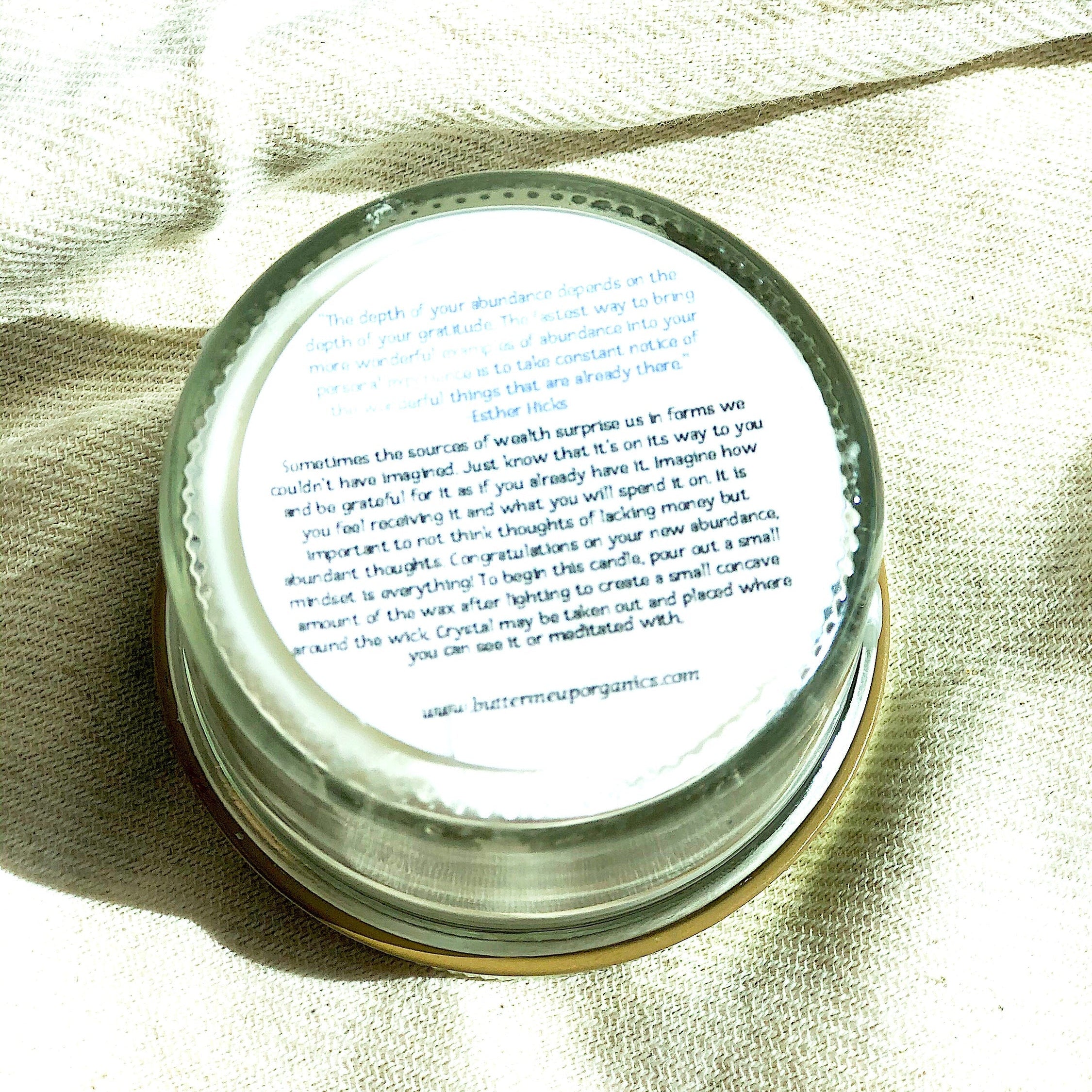 Abundance Candle | Ritual Candle | Intention Candle | Hand Poured_back side detail