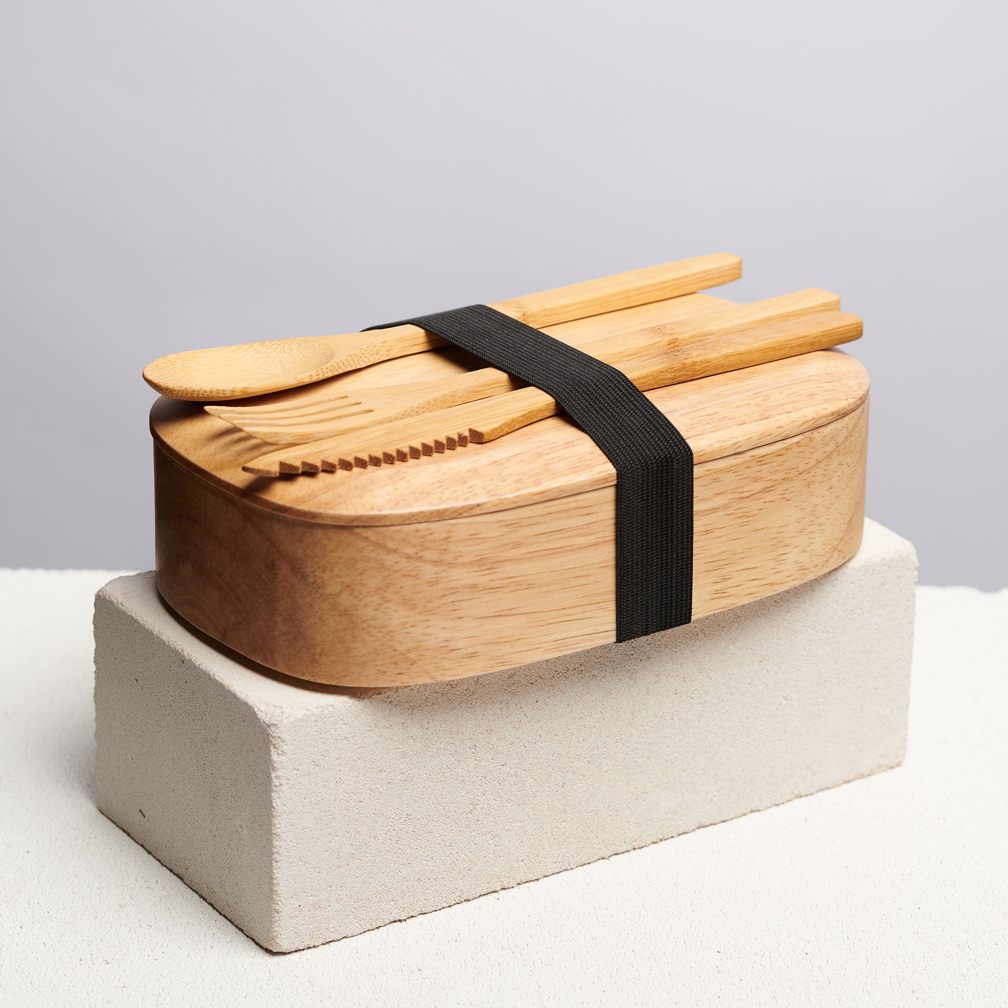Cho Oyu - Wooden Lunch Box 450 ml with spoon_front
