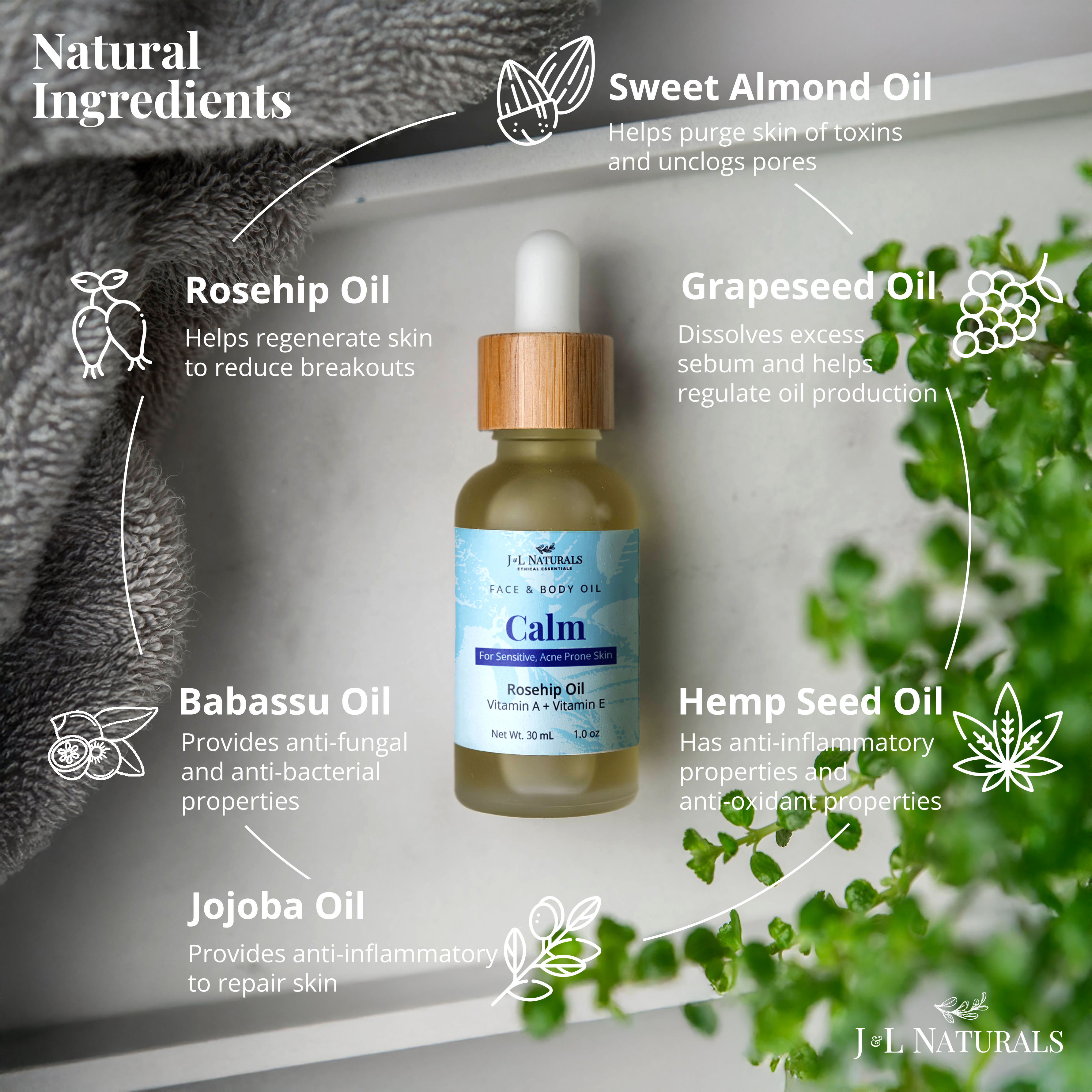 Face & Body Oil Collection | Choose Your Formula calm detail_front up