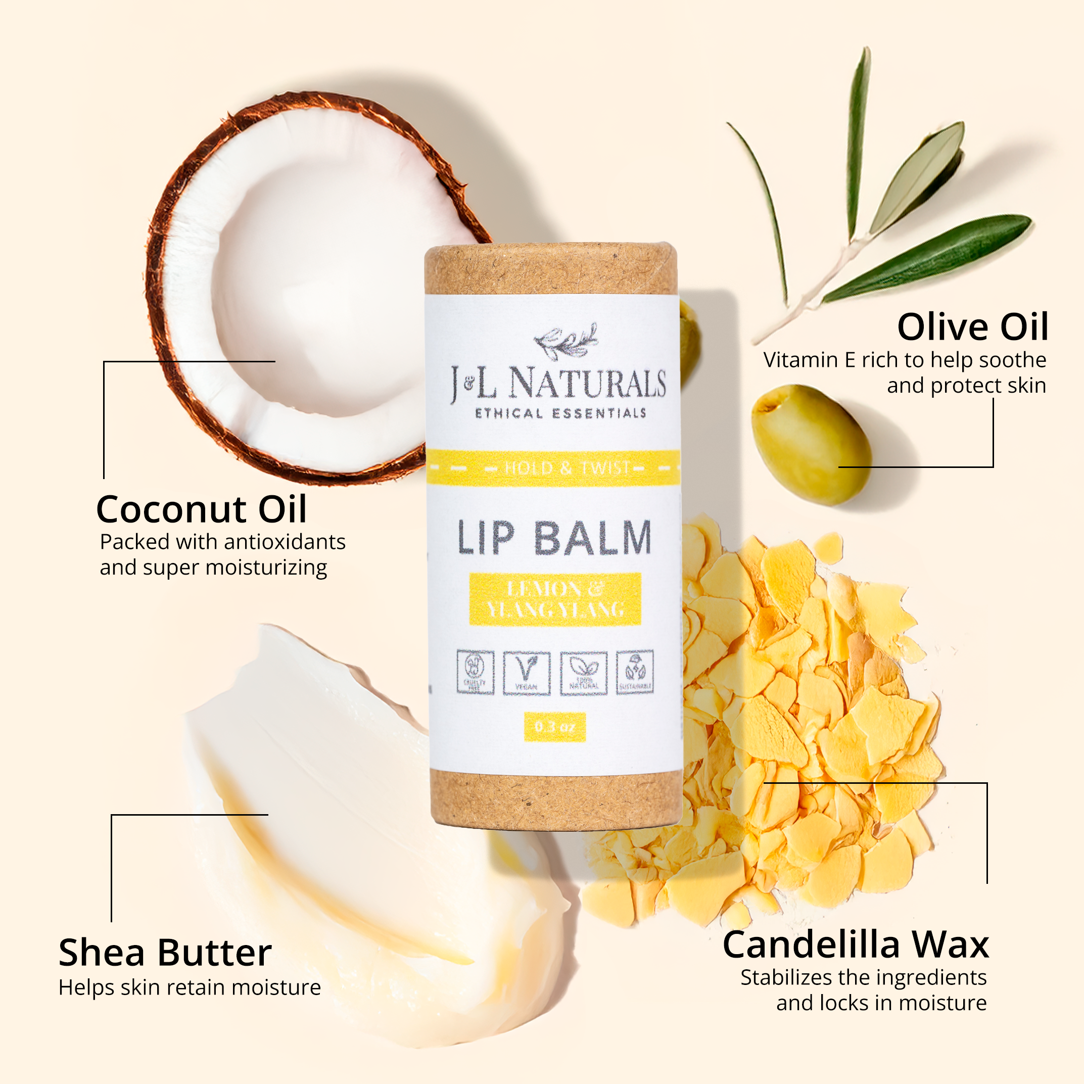 Lip Balm Collection | Choose Your Scent lemon descript front