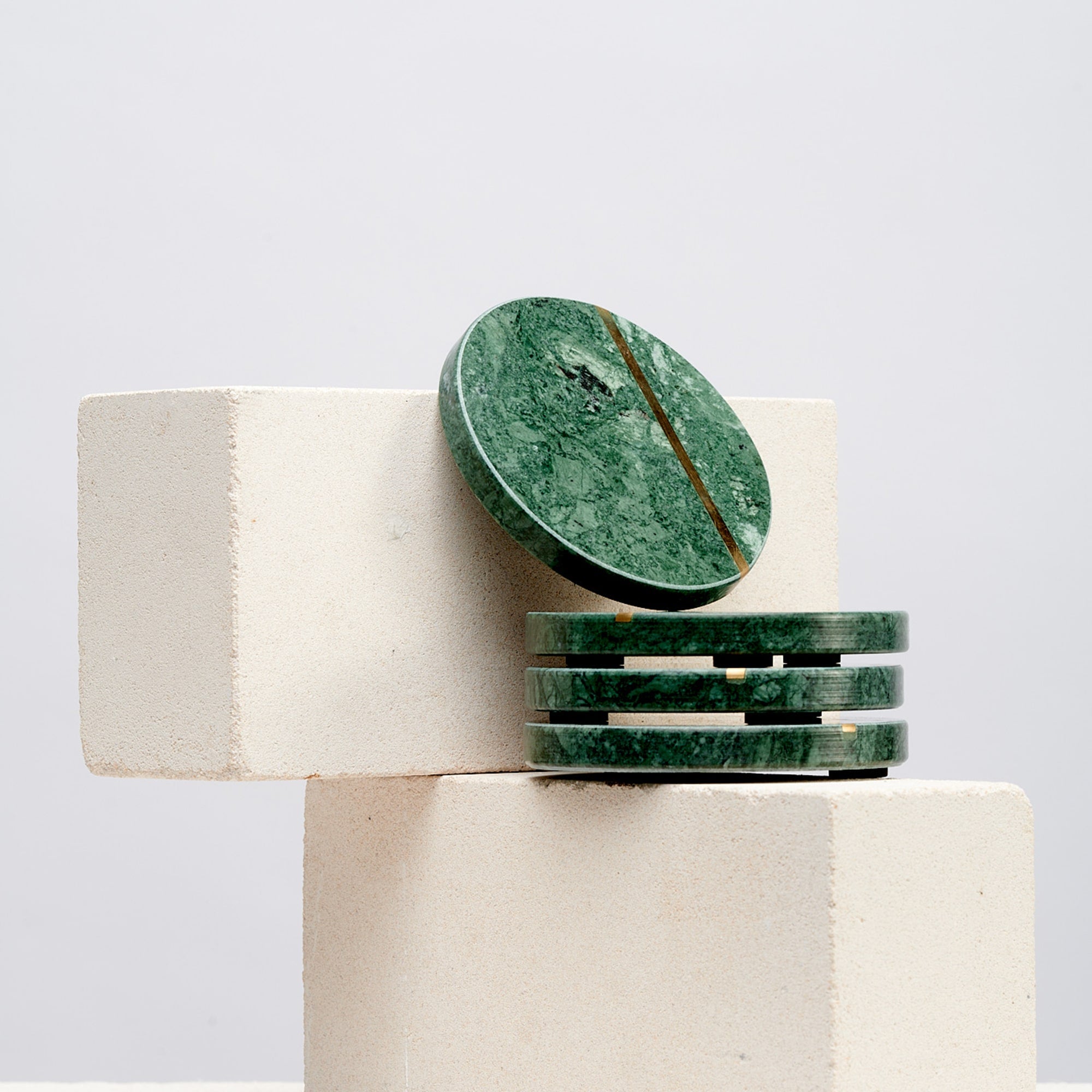 Stonehenge - Green Marble Coasters (Set of 6)_front