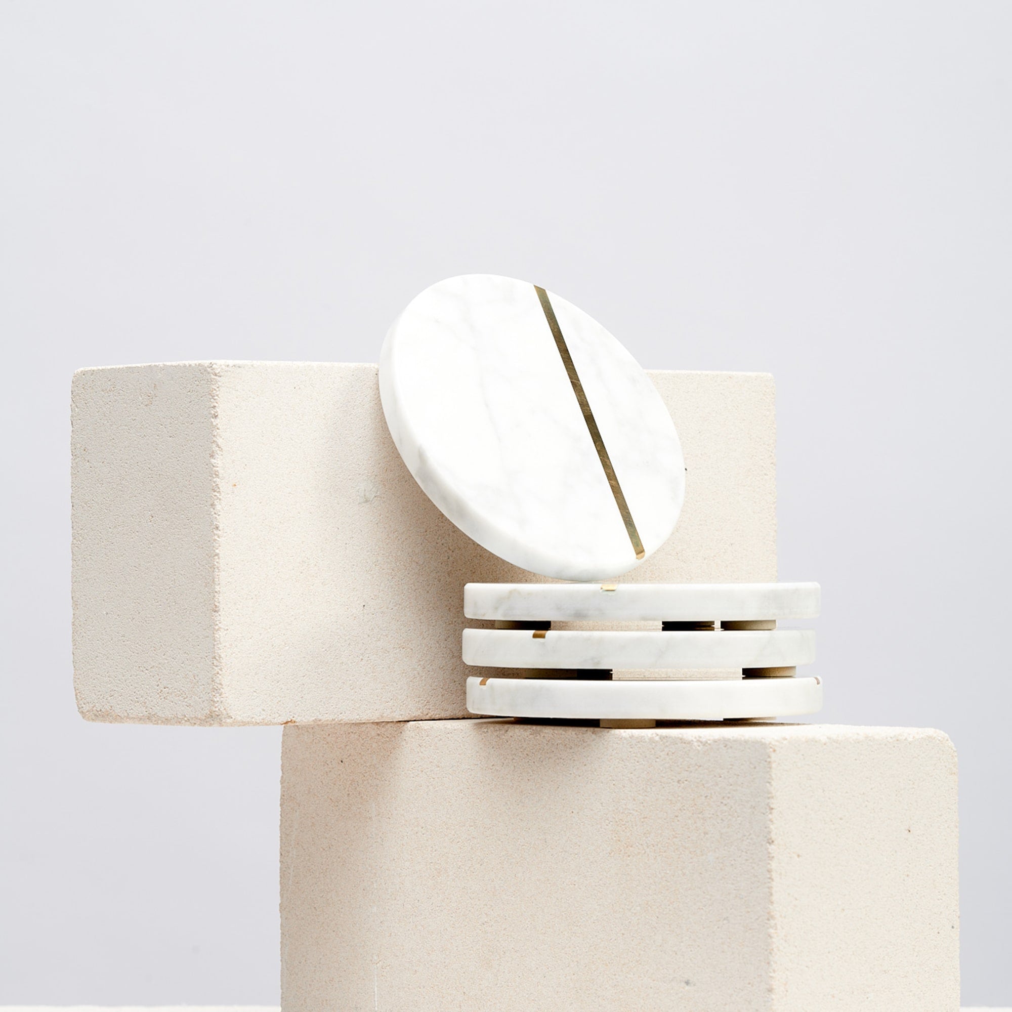 Stonehenge - White Marble Coasters (Set of 6)_front