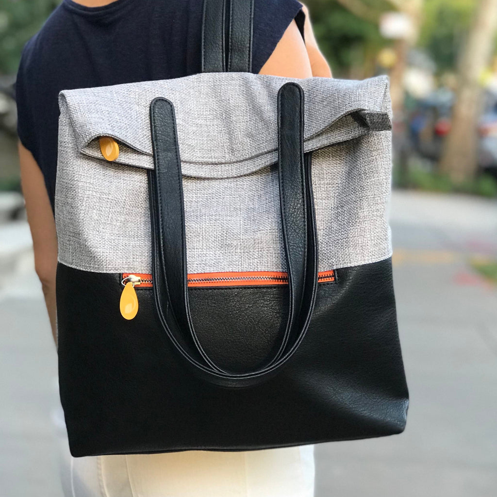 Greenpoint Vegan Backpack Tote Purple Meleager