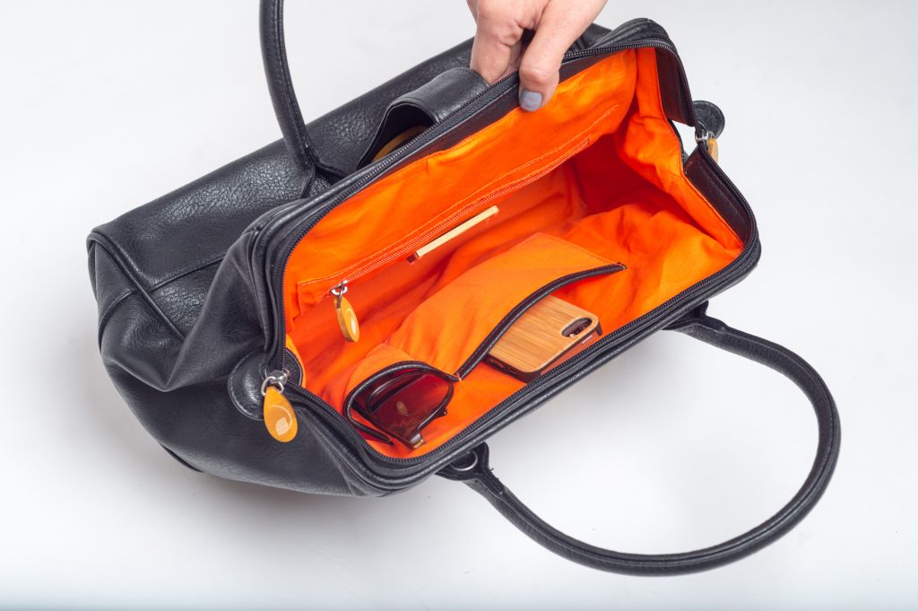 Wythe Doctor's Bag Crossbody, in black and navy gray Purple Meleager