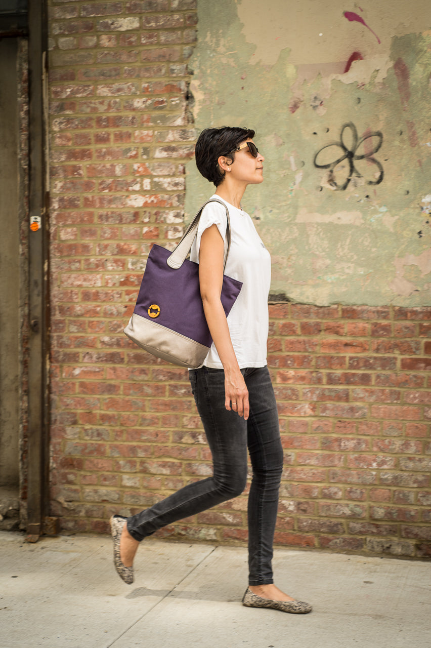 Bergen Vegan Laptop Tote Purple Meleager